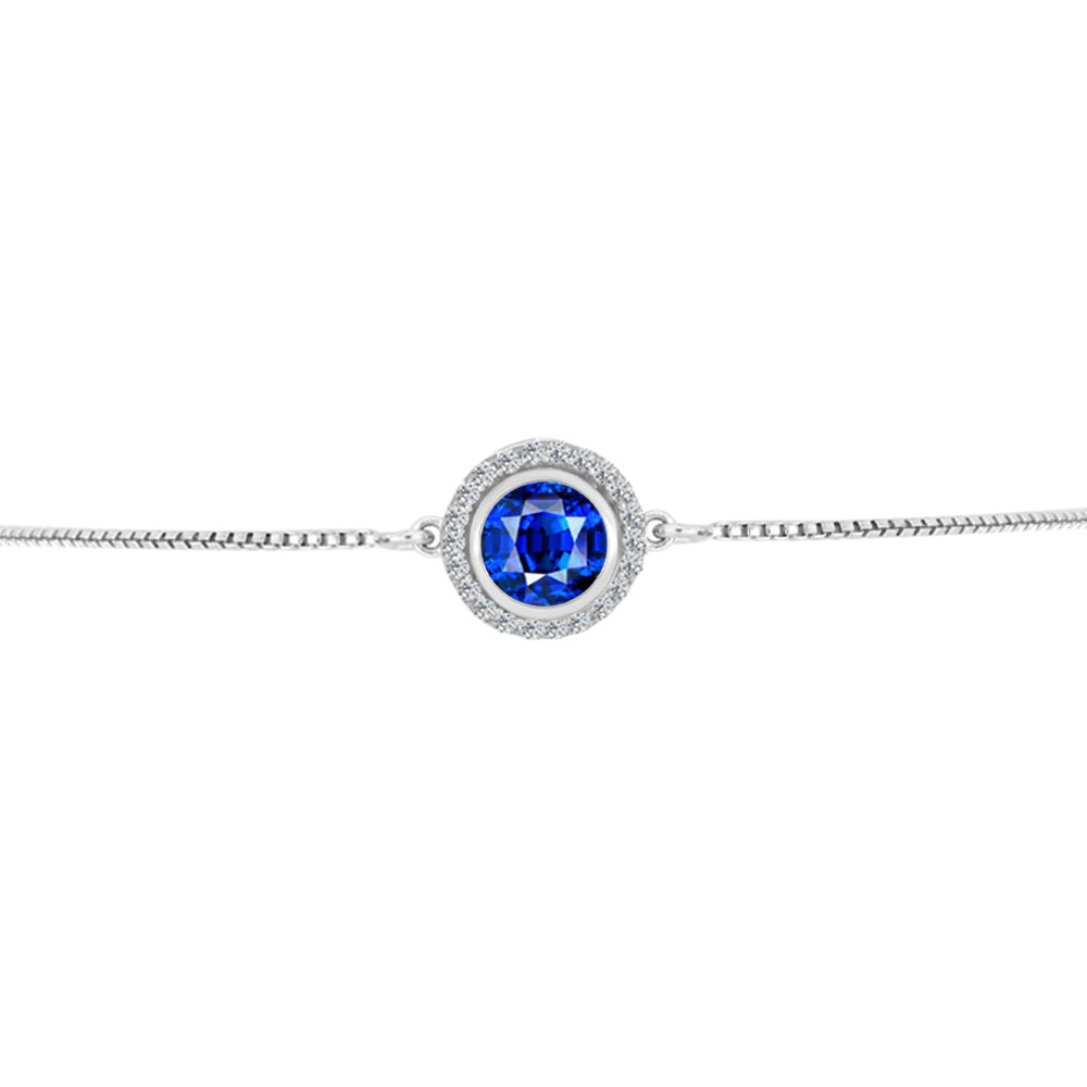 Pulseira de Prata com Safira Azul Australiana e Topázio Branco 3 