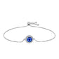 Pulseira de Prata com Safira Azul Australiana e Topázio Branco