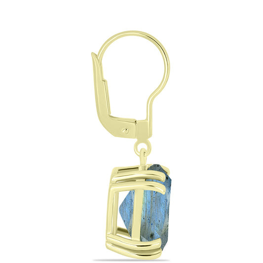 Brincos de Prata com Banho de Ouro com Labradorite