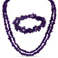 Conjunto com Ágata Roxa ( Colar+Pulseira )
