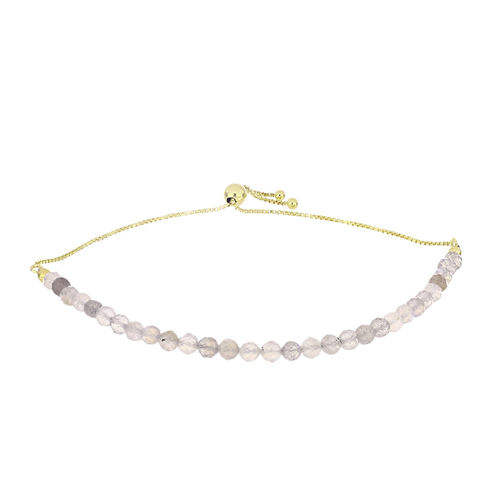 Pulseira de Prata com Banho de Ouro com Labradorite