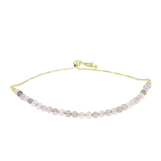 Pulseira de Prata com Banho de Ouro com Labradorite