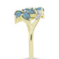 Anel de Prata com Banho de Ouro com Labradorite e Topázio Branco