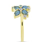 Anel de Prata com Banho de Ouro com Labradorite