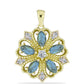 Pendente de Prata com Banho de Ouro com Labradorite e Topázio Branco