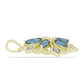 Pendente de Prata com Banho de Ouro com Labradorite e Topázio Branco
