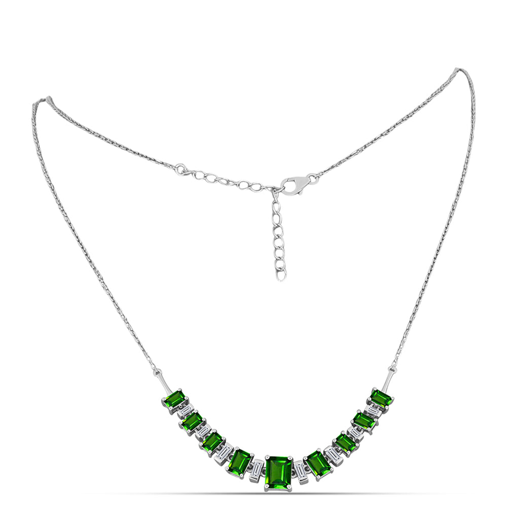 Colar de Prata com Diópsido Crómio e Zircão Branco  Contraste: Cabeca de Veado (800) 1 