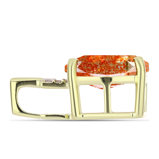 Pendente de Prata com Banho de Ouro com Pedra do Sol de Oregon e Topázio Branco
