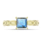 Anel de Prata com Banho de Ouro com Labradorite