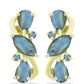 Brincos de Prata com Banho de Ouro com Labradorite