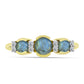 Anel de Prata com Banho de Ouro com Labradorite e Topázio Branco
