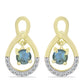 Brincos de Prata com Banho de Ouro com Labradorite e Topázio Branco