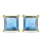 Brincos de Prata com Banho de Ouro com Labradorite