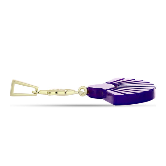 Pendente de Prata com Banho de Ouro com Ágata Roxa