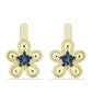 Brincos de Prata com Banho de Ouro com Diamante Azul