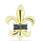 Pendente de Prata com Banho de Ouro com Diamante Azul