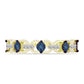 Anel de Prata com Banho de Ouro com Diamante Azul e Topázio Branco