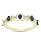 Anel de Prata com Banho de Ouro com Diamante Azul e Topázio Branco