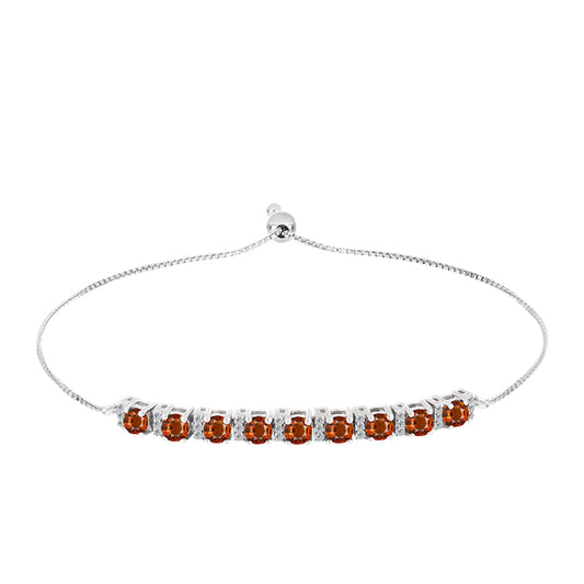 Pulseira de Prata com Citrino Madeira e Topázio Branco  Contraste: Cabeca de Veado (800)