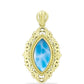 Pendente de Prata com Banho de Ouro com Larimar  Contraste: Cabeca de Veado (800)