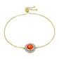 Pulseira de Prata com Banho de Ouro com Turquesa de Mohave e Topázio Branco  Contraste: Cabeca de Veado (800)