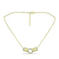 Colar de Prata com Banho de Ouro com Diamante Branco e Topázio Branco  Contraste: Cabeca de Veado (800)