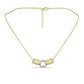 Colar de Prata com Banho de Ouro com Diamante Branco e Topázio Branco  Contraste: Cabeca de Veado (800)