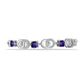 Pulseira de Prata com Ametista de Marrocos e Topázio Branco  Contraste: Cabeca de Veado (800)