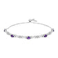 Pulseira de Prata com Ametista de Marrocos e Topázio Branco  Contraste: Cabeca de Veado (800)