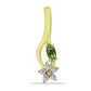 Pendente de Prata com Banho de Ouro com Safira Verde e Topázio Branco