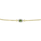 Pulseira de Prata com Banho de Ouro com Safira Verde e Topázio Branco