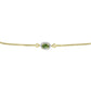 Pulseira de Prata com Banho de Ouro com Safira Verde e Topázio Branco