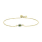 Pulseira de Prata com Banho de Ouro com Safira Verde e Topázio Branco