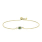 Pulseira de Prata com Banho de Ouro com Safira Verde e Topázio Branco