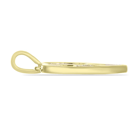 Pendente de Prata com Banho de Ouro com Diamante Branco  Contraste: Cabeca de Veado (800)