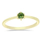 Anel de Prata com Banho de Ouro com Safira Verde