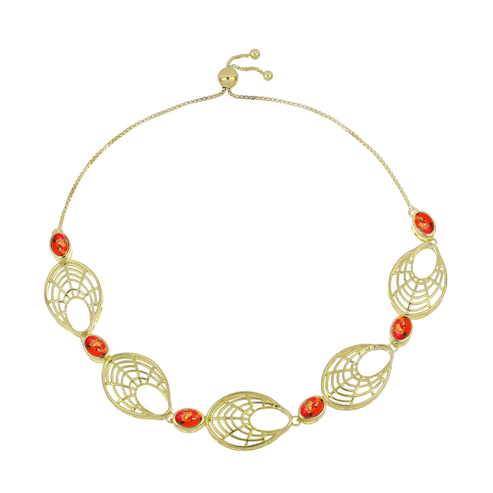 Pulseira de Prata com Banho de Ouro com Turquesa de Mohave  Contraste: Cabeca de Veado (800)