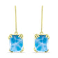 Brincos de Prata com Banho de Ouro com Larimar