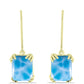 Brincos de Prata com Banho de Ouro com Larimar