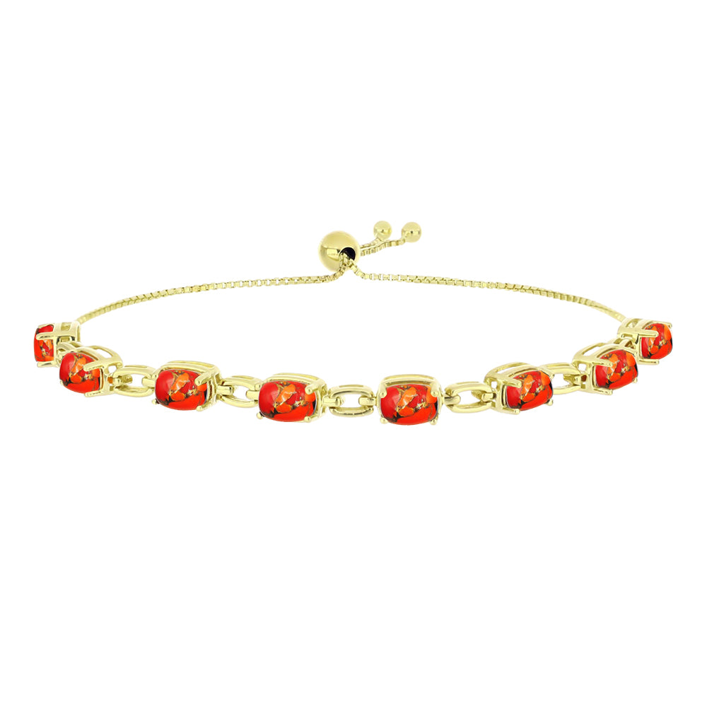 Pulseira de Prata com Banho de Ouro com Turquesa de Mohave  Contraste: Cabeca de Veado (800) 1 