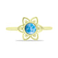 Anel de Prata com Banho de Ouro com Larimar