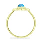 Anel de Prata com Banho de Ouro com Larimar