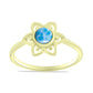 Anel de Prata com Banho de Ouro com Larimar