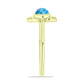 Anel de Prata com Banho de Ouro com Larimar