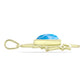 Pendente de Prata com Banho de Ouro com Larimar  Contraste: Cabeca de Veado (800)