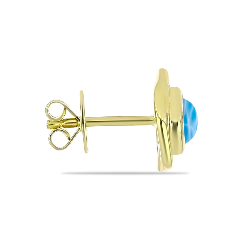 Brincos de Prata com Banho de Ouro com Larimar 2 