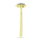 Anel de Prata com Banho de Ouro com Diamante Branco