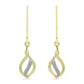 Brincos de Prata com Banho de Ouro com Diamante Branco