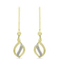 Brincos de Prata com Banho de Ouro com Diamante Branco