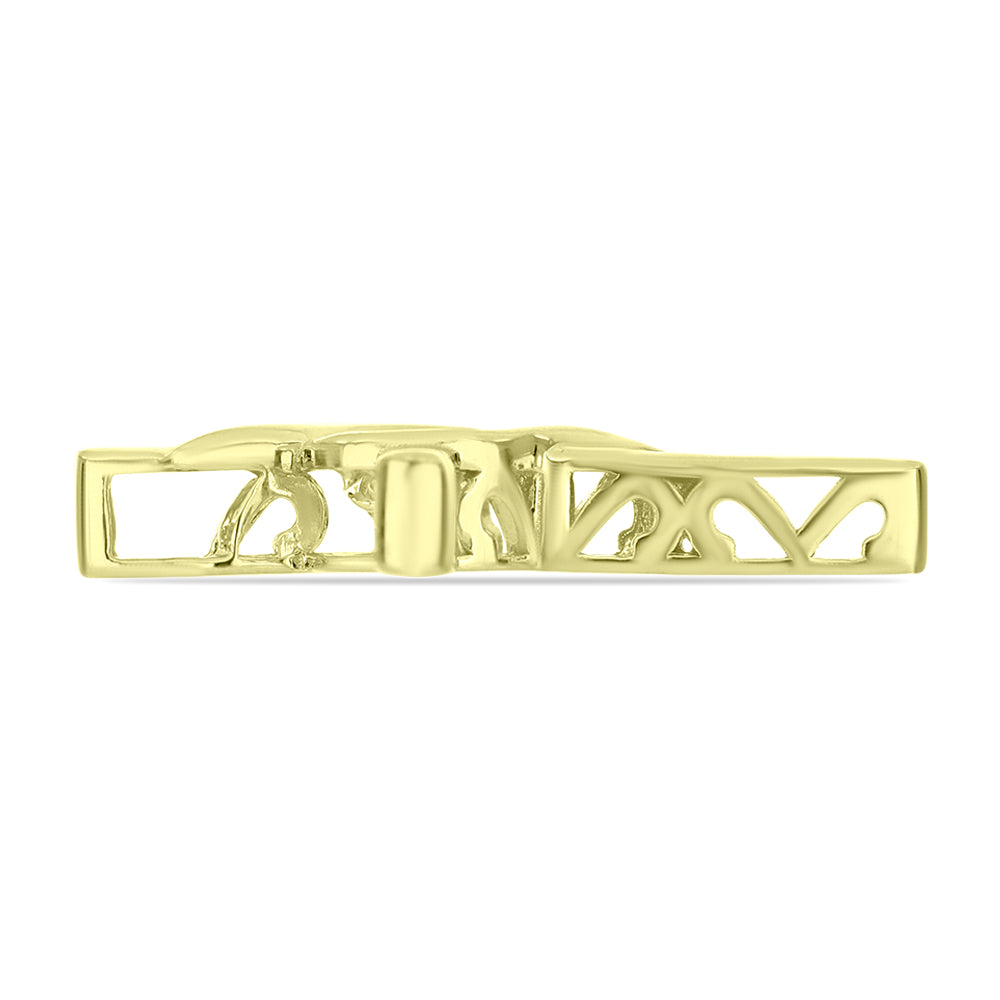 Cruz Pendente de Prata com Banho de Ouro com Diamante Branco  Contraste: Cabeca de Veado (800) 2 